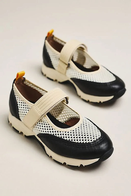 All Black Mesh Mary Jane Sneakers