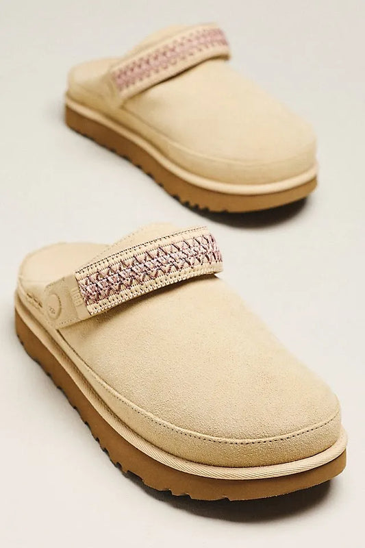 UGG® Goldenstar UGGbraid Back Strap Platform Clogs