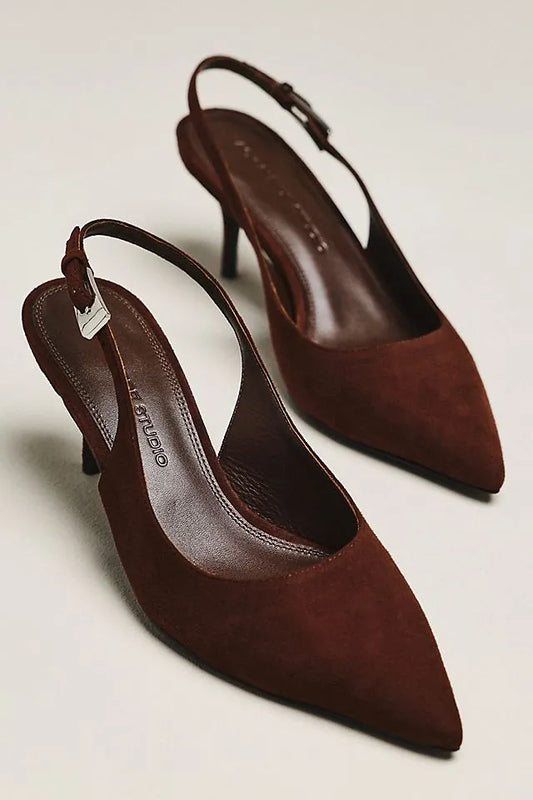 Black Suede Studio Branca 65 Kitten Heels