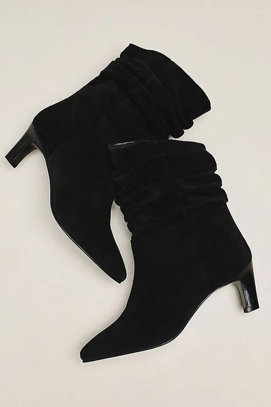 By Anthropologie Suede Scrunch Boots