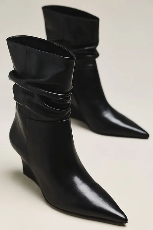 Black Suede Studio Nora 70 MM Wedge Boots
