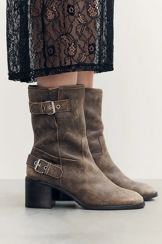 By Anthropologie Moto Mid-Calf Boots