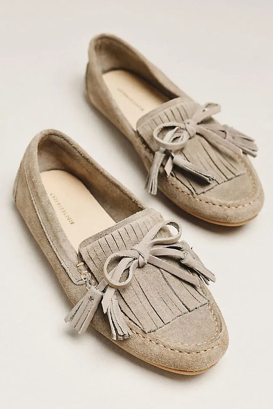 By Anthropologie Tassel Suede Moccasins