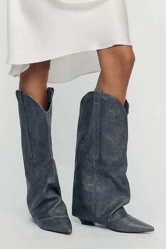 By Anthropologie Slouchy Western Boots