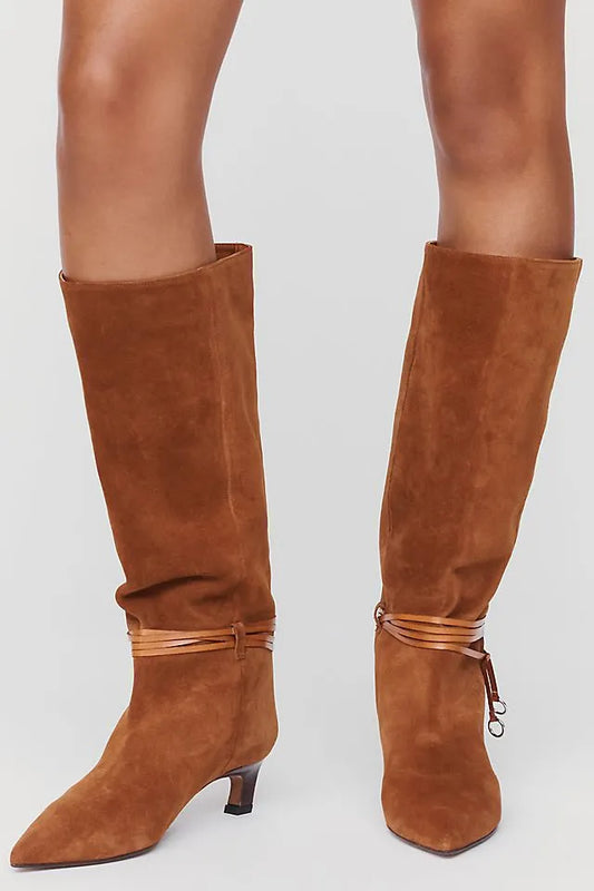 By Anthropologie Tall Wrapped Ring Boots