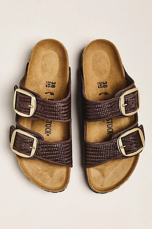 Birkenstock Arizona Big Buckle Raffia Sandals